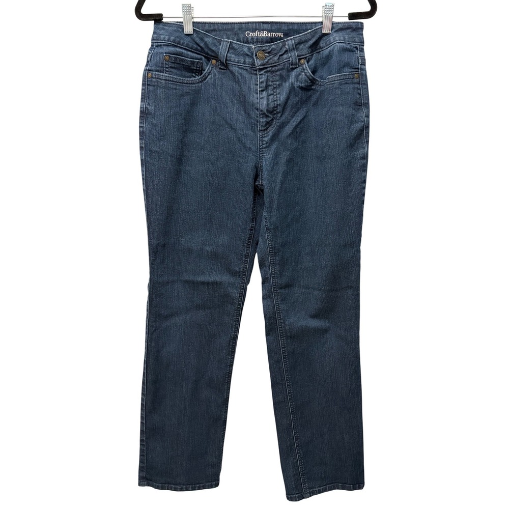 Croft & Barrow Classic Fit Straight Leg Stretch Blue Jeans Women's Size 10 Avg